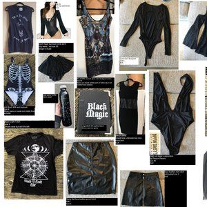 HUGE GOTH LOT - as is - Black Milk, Killstar, tops skirts dress swim XS S 2 4